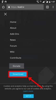 Download from kodi to androide box
